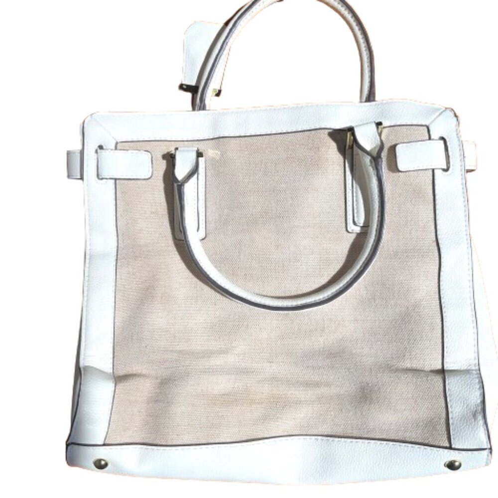 MERONA SATCHEL HANDBAG- Cream/tan One Size New with defects